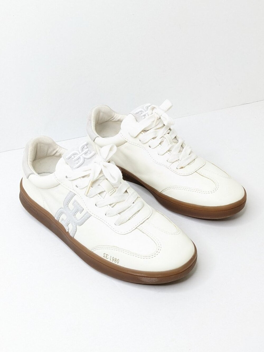 Sam Edelman Tenny Casual Sneakers White Leather Womens 7